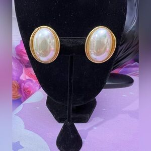 Dior Gold and White Earrings